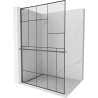 Mexen Kioto+ L Duschwand mit Regal Walk-in 100 x 200 cm, schwarzes Muster, Gun Metal - 800-100-123-95-78