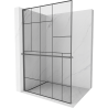 Mexen Kioto+ L Duschtrennwand mit Ablage Walk-in 120 x 200 cm, schwarzes Muster, Gun Metal - 800-120-123-95-78
