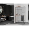Mexen Kioto+ L Duschwand mit Regal Walk-in 80 x 200 cm, schwarzes Muster, gebürstetes Kupfer - 800-080-123-65-78