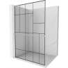 Mexen Kioto+ L Duschwand mit Regal Walk-in 120 x 200 cm, schwarzes Muster, gebürstetes Nickel - 800-120-123-97-78
