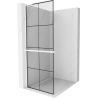 Mexen Kioto+ L Duschwand mit Regal Walk-in 80 x 200 cm, schwarzes Gitter, weiß - 800-080-123-20-77