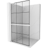 Mexen Kioto+ L Duschwand mit Regal Walk-in 100 x 200 cm, schwarzes Gitter, weiß - 800-100-123-20-77