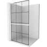 Mexen Kioto+ L Duschwand mit Regal Walk-in 120 x 200 cm, schwarzes Gitter, weiß - 800-120-123-20-77