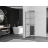Mexen Kioto+ L Duschwand mit Regal Walk-in 80 x 200 cm, schwarzes Gitter, Chrom - 800-080-123-01-77