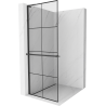 Mexen Kioto+ L Duschwand mit Regal Walk-in 70 x 200 cm, schwarzes Gitter, schwarz - 800-070-123-70-77