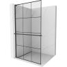 Mexen Kioto+ L Duschwand mit Ablage Walk-in 100 x 200 cm, schwarzes Gitter, schwarz - 800-100-123-70-77