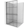 Mexen Kioto+ L Duschwand mit Ablage Walk-in 110 x 200 cm, schwarzes Gitter, schwarz - 800-110-123-70-77
