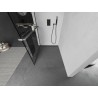 Mexen Kioto+ L Duschwand mit Ablage Walk-in 100 x 200 cm, schwarzes Gitter, gebürstetes Gun Gray - 800-100-123-66-77