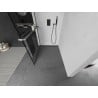 Mexen Kioto+ L Duschwand mit Ablage Walk-in 110 x 200 cm, schwarzes Gitter, gebürstet in Gun Gray - 800-110-123-66-77