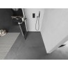 Mexen Kioto+ L Duschwand mit Ablage Walk-in 90 x 200 cm, schwarzes Gitter, Gun Metal - 800-090-123-95-77