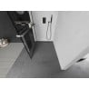 Mexen Kioto+ L Duschwand mit Ablage Walk-in 110 x 200 cm, schwarzes Gitter, Gun Metal - 800-110-123-95-77