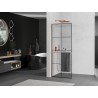 Mexen Kioto+ L Duschwand mit Regal, Walk-in 90 x 200 cm, schwarzes Gitter, gebürstetes Kupfer - 800-090-123-65-77