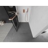 Mexen Kioto+ L Duschwand mit Regal Walk-in 100 x 200 cm, schwarzes Gitter, gebürstetes Kupfer - 800-100-123-65-77