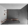Mexen Kioto+ L Duschwand mit Regal Walk-in 120 x 200 cm, schwarzes Gitter, gebürstetes Kupfer - 800-120-123-65-77