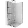 Mexen Kioto+ L Duschwand mit Ablage Walk-in 80 x 200 cm, schwarzes Gitter, gebürsteter Nickel - 800-080-123-97-77