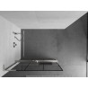 Mexen Kioto+ L Duschwand mit Regal Walk-in 100 x 200 cm, schwarzes Gitter, gebürstetes Nickel - 800-100-123-97-77