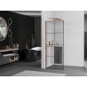 Mexen Kioto+ L Duschwand mit Regal Walk-in 70 x 200 cm, schwarzes Gitter, Roségold - 800-070-123-60-77