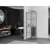 Mexen Kioto+ L Duschwand mit Regal Walk-in 80 x 200 cm, schwarzes Gitter, Roségold - 800-080-123-60-77