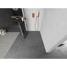 Mexen Kioto+ L Duschwand mit Regal Walk-in 90 x 200 cm, schwarzes Raster, Roségold - 800-090-123-60-77