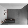 Mexen Kioto+ L Duschwand mit Regal Walk-in 90 x 200 cm, schwarzes Raster, Roségold - 800-090-123-60-77