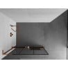 Mexen Kioto+ L Duschwand mit Ablage Walk-in 110 x 200 cm, schwarzes Gitter, Roségold - 800-110-123-60-77