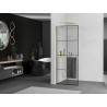 Mexen Kioto+ L Duschwand mit Ablage Walk-in 90 x 200 cm, schwarzes Gitter, gold - 800-090-123-50-77