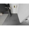 Mexen Kioto+ L Duschwand mit Ablage Walk-in 90 x 200 cm, schwarzes Gitter, gold - 800-090-123-50-77