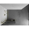 Mexen Kioto+ L Duschwand mit Ablage Walk-in 90 x 200 cm, schwarzes Gitter, gold - 800-090-123-50-77