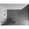 Mexen Kioto+ L Duschwand mit Ablage Walk-in 70 x 200 cm, schwarzes Gitter, gebürstetes Gold - 800-070-123-55-77