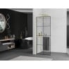 Mexen Kioto+ L Duschwand mit Regal Walk-in 90 x 200 cm, schwarzes Gitter, gebürstetes Gold - 800-090-123-55-77