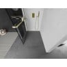 Mexen Kioto+ L Duschwand mit Regal Walk-in 100 x 200 cm, schwarzes Gitter, gebürstet Gold - 800-100-123-55-77