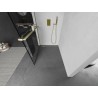 Mexen Kioto+ L Duschwand mit Ablage Walk-in 120 x 200 cm, schwarzes Gitter, gebürstetes Gold - 800-120-123-55-77