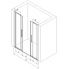 Mexen Velar L Duo Schiebetür 160 cm, transparent, gebürstetes Gold - 871-160-003-02-55