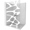 Mexen Kioto+ L Duschwand mit Regal Walk-in 90 x 200 cm, weiße Welle, Chrom - 800-090-123-01-97