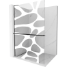 Mexen Kioto+ L Duschwand mit Regal Walk-in 80 x 200 cm, weiße Welle, schwarz - 800-080-123-70-97