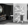 Mexen Kioto+ L Duschwand mit Regal Walk-in 90 x 200 cm, weiße Welle, schwarz - 800-090-123-70-97