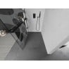 Mexen Kioto+ L Duschwand mit Regal Walk-in 100 x 200 cm, weiße Welle, schwarz - 800-100-123-70-97