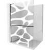 Mexen Kioto+ L Duschwand mit Regal Walk-in 100 x 200 cm, weiße Welle, schwarz - 800-100-123-70-97