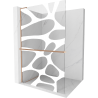 Mexen Kioto+ L Duschwand mit Ablage Walk-in 120 x 200 cm, weiße Welle, gebürstetes Kupfer - 800-120-123-65-97