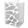 Mexen Kioto+ L Duschwand mit Regal Walk-in 80 x 200 cm, weiße Welle, gebürsteter Nickel - 800-080-123-97-97