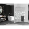 Mexen Kioto+ L Duschwand mit Regal Walk-in 70 x 200 cm, weißes Muster, weiß - 800-070-123-20-85