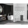Mexen Kioto+ L Duschwand mit Regal Walk-in 80 x 200 cm, weißes Muster, weiße - 800-080-123-20-85