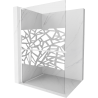 Mexen Kioto+ L Duschwand mit Regal Walk-in 90 x 200 cm, weißes Muster, weiß - 800-090-123-20-85