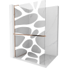 Mexen Kioto+ L Duschwand mit Ablage Walk-in 70 x 200 cm, weiße Welle, Roségold - 800-070-123-60-97