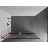 Mexen Kioto+ L Duschwand mit Regal Walk-in 110 x 200 cm, weiße Welle, Roségold - 800-110-123-60-97