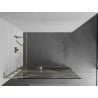 Mexen Kioto+ L Duschwand mit Regal Walk-In 90 x 200 cm, weiße Welle, gold - 800-090-123-50-97