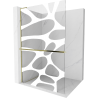 Mexen Kioto+ L Duschwand mit Ablage Walk-in 100 x 200 cm, weiße Welle, gold - 800-100-123-50-97