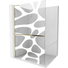 Mexen Kioto+ L Duschwand mit Ablage Walk-in 120 x 200 cm, weiße Welle, gold - 800-120-123-50-97