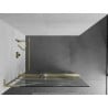 Mexen Kioto+ L Duschwand mit Regal Walk-in 80 x 200 cm, weiße Welle, gebürstetes Gold - 800-080-123-55-97