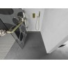 Mexen Kioto+ L Duschwand mit Ablage Walk-in 100 x 200 cm, weiße Welle, gebürstetes Gold - 800-100-123-55-97
